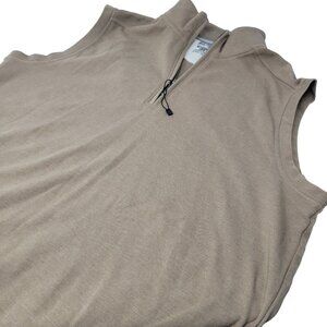 Bermuda Sands Storm Dry Quarter Zip Pullover Golf Vest Size Medium Tan Sleeveles
